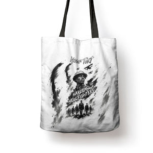 Personalized Harlem Hellfighters Tote Bag WWI African American Soldiers Monochrome Grunge Sketch Art
