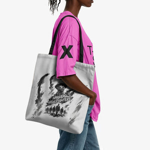 Personalized Harlem Hellfighters Tote Bag WWI African American Soldiers Monochrome Grunge Sketch Art