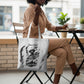 Personalized Harlem Hellfighters Tote Bag WWI African American Soldiers Monochrome Grunge Sketch Art