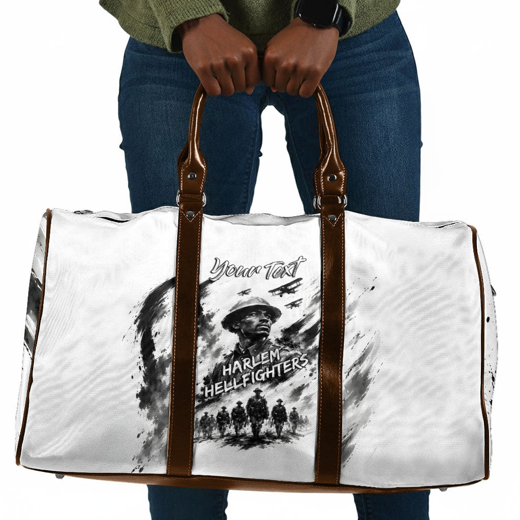 Personalized Harlem Hellfighters Travel Bag WWI African American Soldiers Monochrome Grunge Sketch Art
