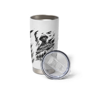 Personalized Harlem Hellfighters Tumbler Cup WWI African American Soldiers Monochrome Grunge Sketch Art