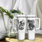 Personalized Harlem Hellfighters Tumbler With Handle WWI African American Soldiers Monochrome Grunge Sketch Art