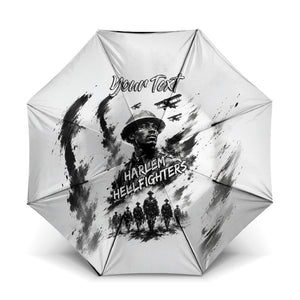 Personalized Harlem Hellfighters Umbrella WWI African American Soldiers Monochrome Grunge Sketch Art