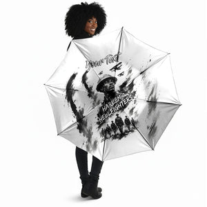 Personalized Harlem Hellfighters Umbrella WWI African American Soldiers Monochrome Grunge Sketch Art