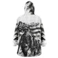 Personalized Harlem Hellfighters Wearable Blanket Hoodie WWI African American Soldiers Monochrome Grunge Sketch Art