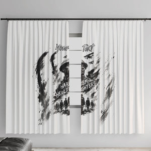 Personalized Harlem Hellfighters Window Curtain WWI African American Soldiers Monochrome Grunge Sketch Art