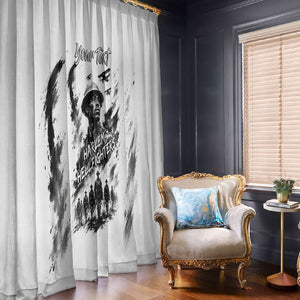 Personalized Harlem Hellfighters Window Curtain WWI African American Soldiers Monochrome Grunge Sketch Art