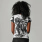 Personalized Harlem Hellfighters Women V-Neck T-Shirt WWI African American Soldiers Monochrome Grunge Sketch Art