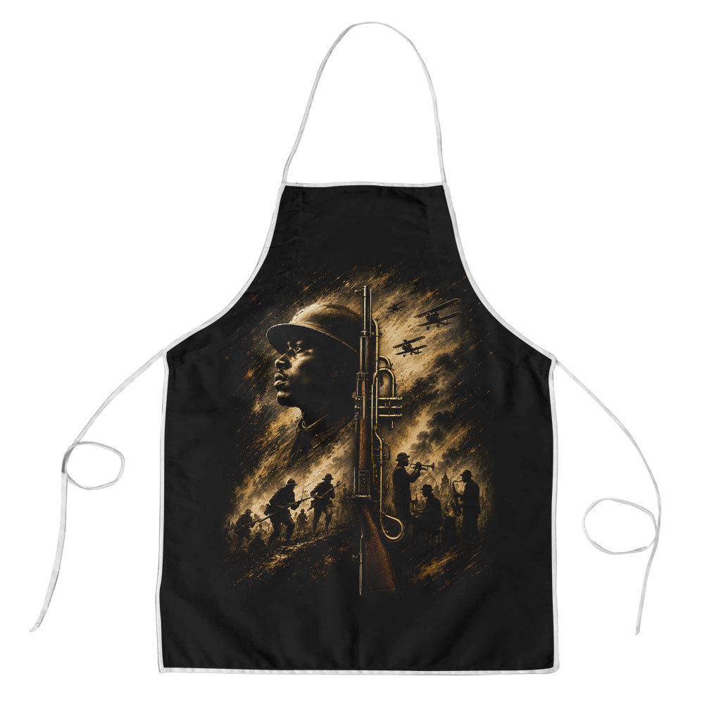 Harlem Hellfighters WWI Soldier Apron Vintage Military Jazz Band Artwork