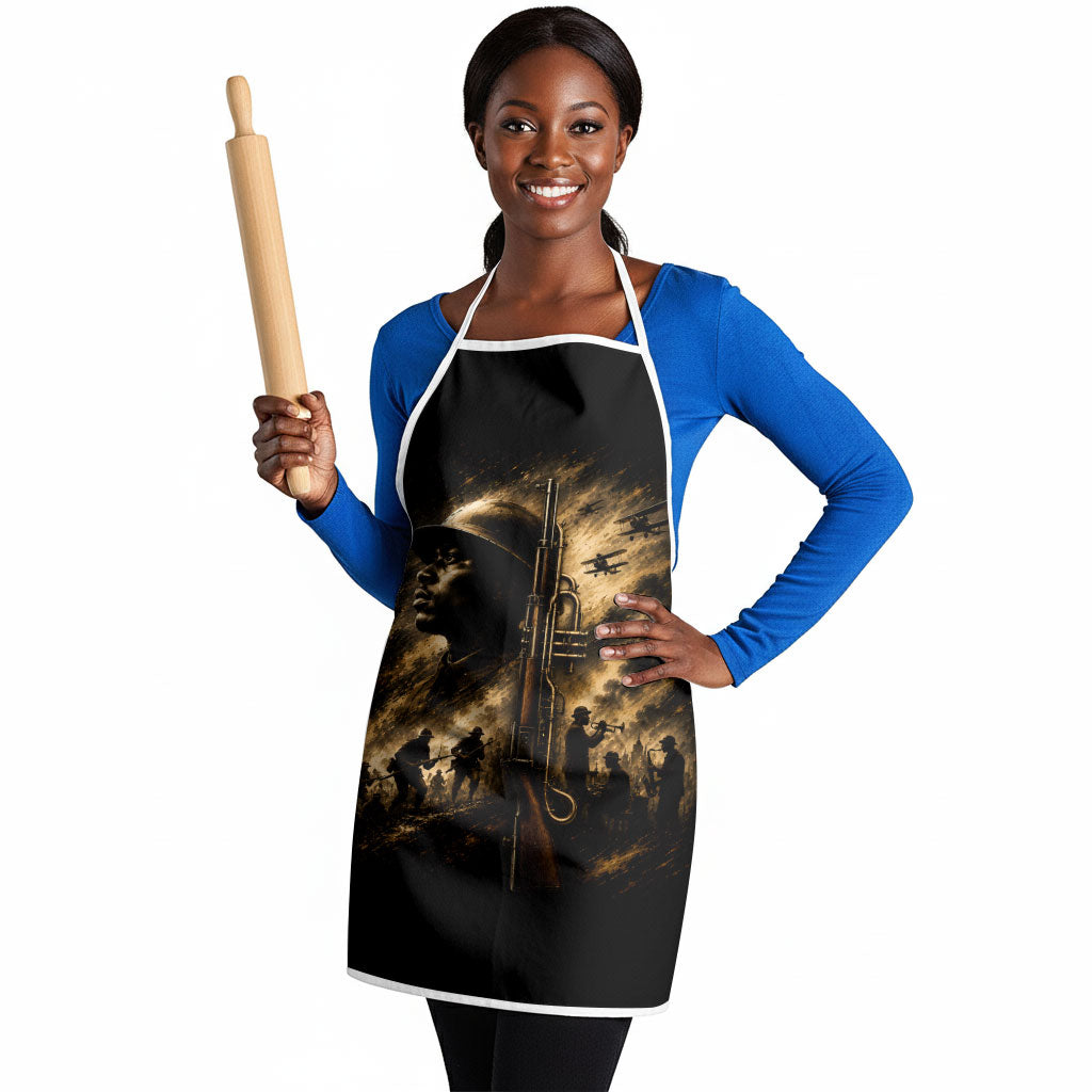 Harlem Hellfighters WWI Soldier Apron Vintage Military Jazz Band Artwork