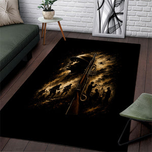 Harlem Hellfighters WWI Soldier Area Rug Vintage Military Jazz Band Artwork
