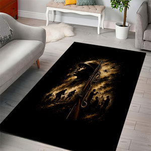 Harlem Hellfighters WWI Soldier Area Rug Vintage Military Jazz Band Artwork