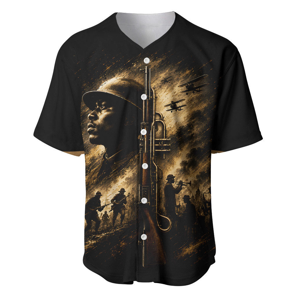 Harlem Hellfighters WWI Soldier Baseball Jersey Vintage Military Jazz Band Artwork