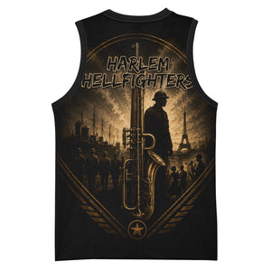 Harlem Hellfighters WWI Soldier Basketball Jersey Vintage Military Jazz Band Artwork