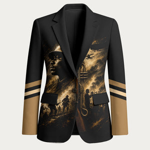 Harlem Hellfighters WWI Soldier Blazer Vintage Military Jazz Band Artwork