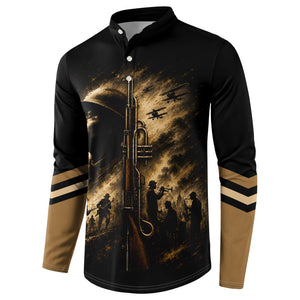 Harlem Hellfighters WWI Soldier Button Sweatshirt Vintage Military Jazz Band Artwork