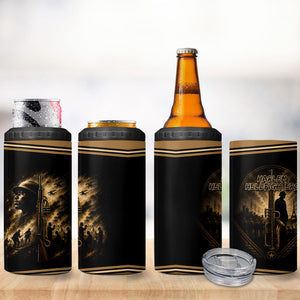 Harlem Hellfighters WWI Soldier 4 in 1 Can Cooler Tumbler Vintage Military Jazz Band Artwork