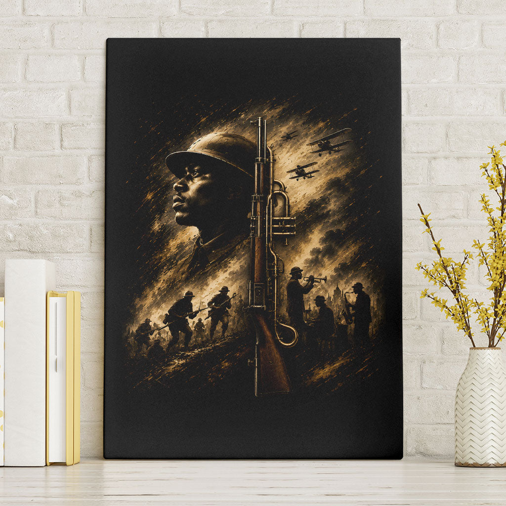Harlem Hellfighters WWI Soldier Canvas Wall Art Vintage Military Jazz Band Artwork