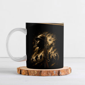 Harlem Hellfighters WWI Soldier Ceramic Mug Vintage Military Jazz Band Artwork