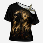 Harlem Hellfighters WWI Soldier Cross Shoulder Shirt Vintage Military Jazz Band Artwork