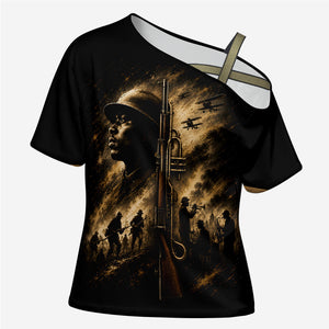 Harlem Hellfighters WWI Soldier Cross Shoulder Shirt Vintage Military Jazz Band Artwork
