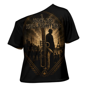 Harlem Hellfighters WWI Soldier Cross Shoulder Shirt Vintage Military Jazz Band Artwork