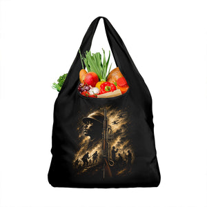 Harlem Hellfighters WWI Soldier Grocery Bag Vintage Military Jazz Band Artwork