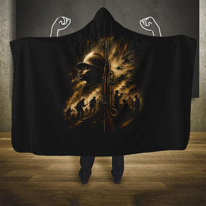 Harlem Hellfighters WWI Soldier Hooded Blanket Vintage Military Jazz Band Artwork