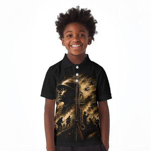 Harlem Hellfighters WWI Soldier Kid Polo Shirt Vintage Military Jazz Band Artwork