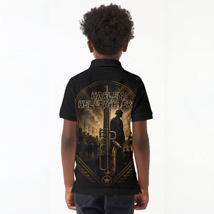Harlem Hellfighters WWI Soldier Kid Polo Shirt Vintage Military Jazz Band Artwork