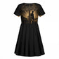 Harlem Hellfighters WWI Soldier Kid Short Sleeve Dress Vintage Military Jazz Band Artwork