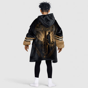 Harlem Hellfighters WWI Soldier Kid Wearable Blanket Hoodie Vintage Military Jazz Band Artwork