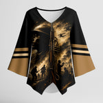 Harlem Hellfighters WWI Soldier Kimono Sleeve Blouse Vintage Military Jazz Band Artwork