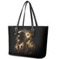Harlem Hellfighters WWI Soldier Leather Tote Bag Vintage Military Jazz Band Artwork