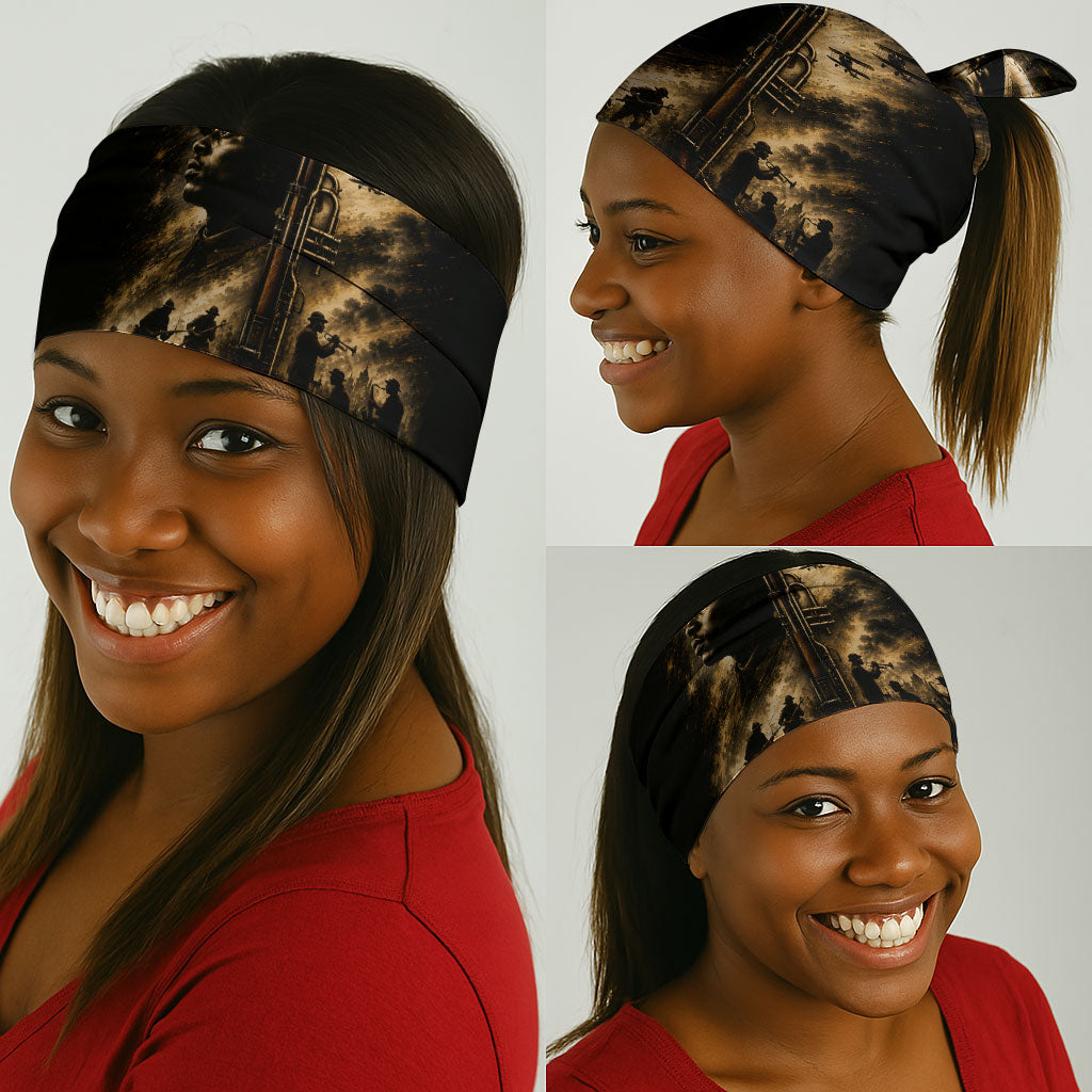 Harlem Hellfighters WWI Soldier Neck Gaiter Vintage Military Jazz Band Artwork