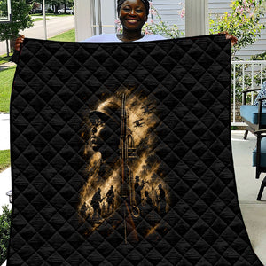 Harlem Hellfighters WWI Soldier Quilt Vintage Military Jazz Band Artwork