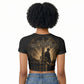 Harlem Hellfighters WWI Soldier Raglan Cropped T shirt Vintage Military Jazz Band Artwork