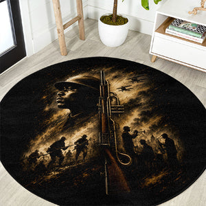Harlem Hellfighters WWI Soldier Round Carpet Vintage Military Jazz Band Artwork