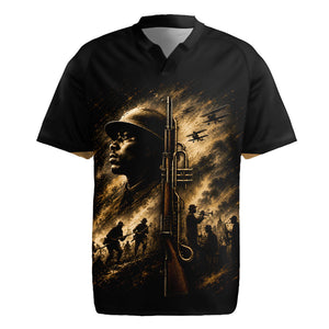 Harlem Hellfighters WWI Soldier Rugby Jersey Vintage Military Jazz Band Artwork