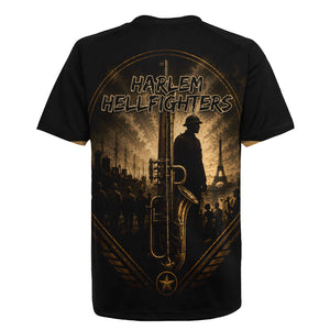 Harlem Hellfighters WWI Soldier Rugby Jersey Vintage Military Jazz Band Artwork