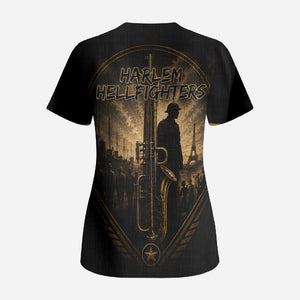 Harlem Hellfighters WWI Soldier Scrub Top Vintage Military Jazz Band Artwork