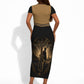 Harlem Hellfighters WWI Soldier Short Sleeve Bodycon Dress Vintage Military Jazz Band Artwork