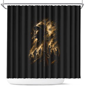 Harlem Hellfighters WWI Soldier Shower Curtain Vintage Military Jazz Band Artwork