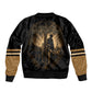 Harlem Hellfighters WWI Soldier Sleeve Zip Bomber Jacket Vintage Military Jazz Band Artwork