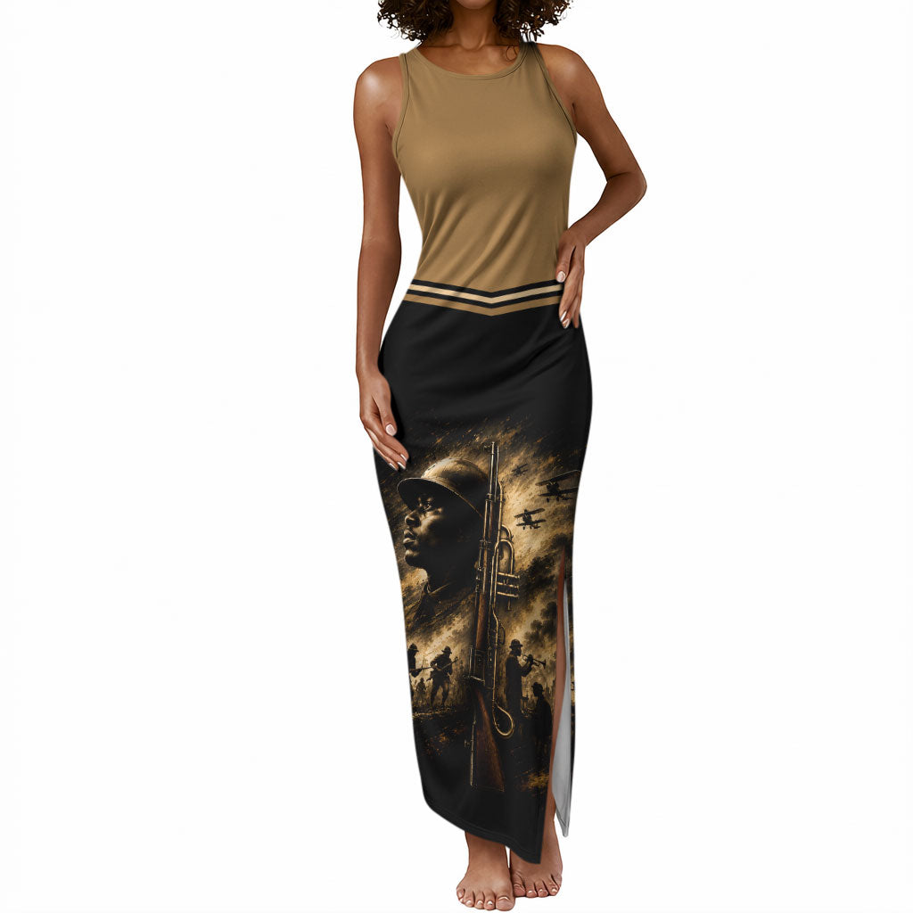 Harlem Hellfighters WWI Soldier Tank Maxi Dress Vintage Military Jazz Band Artwork