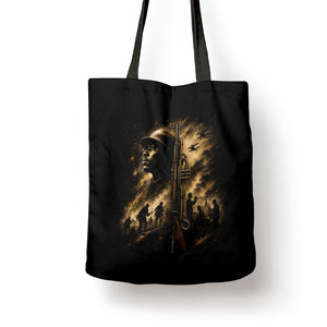 Harlem Hellfighters WWI Soldier Tote Bag Vintage Military Jazz Band Artwork