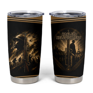 Harlem Hellfighters WWI Soldier Tumbler Cup Vintage Military Jazz Band Artwork