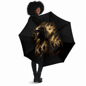 Harlem Hellfighters WWI Soldier Umbrella Vintage Military Jazz Band Artwork