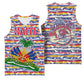 Haiti Christmas Basketball Jersey Blue Red Yellow Xmas Santa Sleigh and Coat of Arms - African Pride