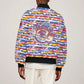Haiti Christmas Bomber Jacket Blue Red Yellow Xmas Santa Sleigh and Coat of Arms - African Pride